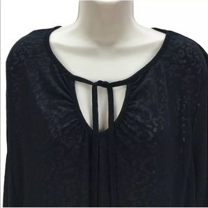 Catalina LS Semi-Sheer V-Neck Blouse 2 Pocket